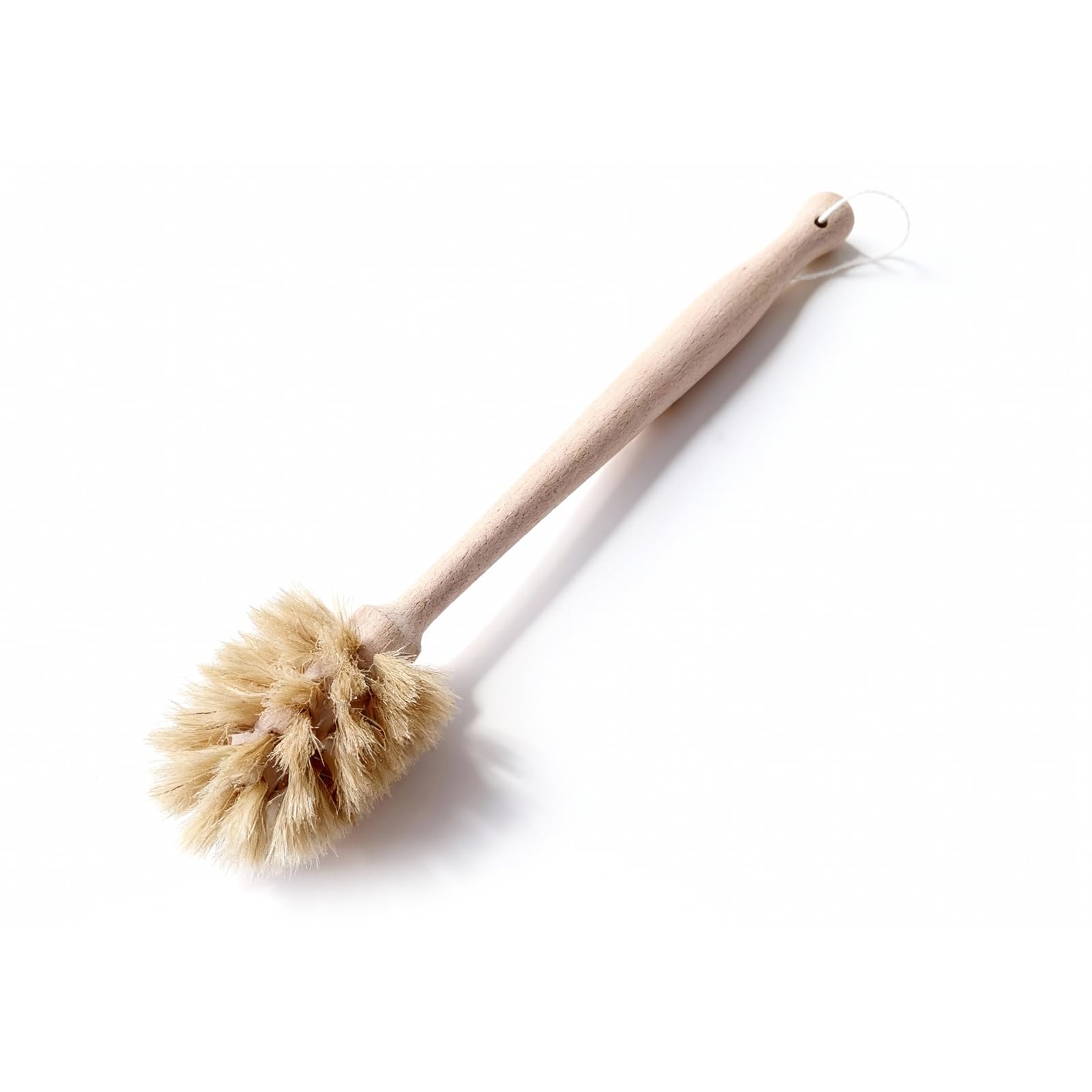 MI BRUSHAX Wooden Dish Brush - Round Kitchen Scrub Brush for Pots, Pans & Cast Iron Skillets - Heavy Duty Vegetable Scrubber & Sink Cleaner (Natural Beech)