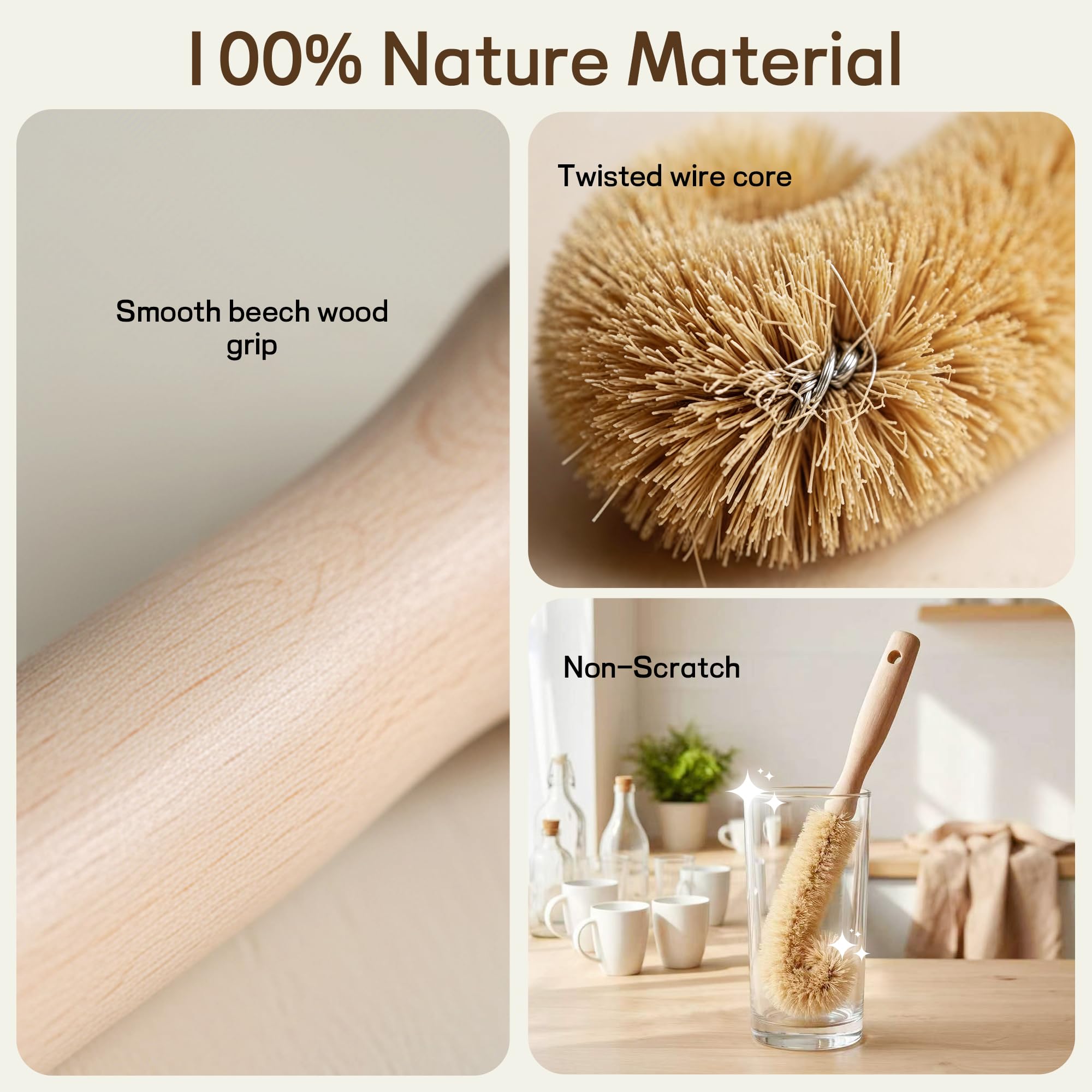 MI BRUSHAX Bottle Brush & Dish Scrubber Set