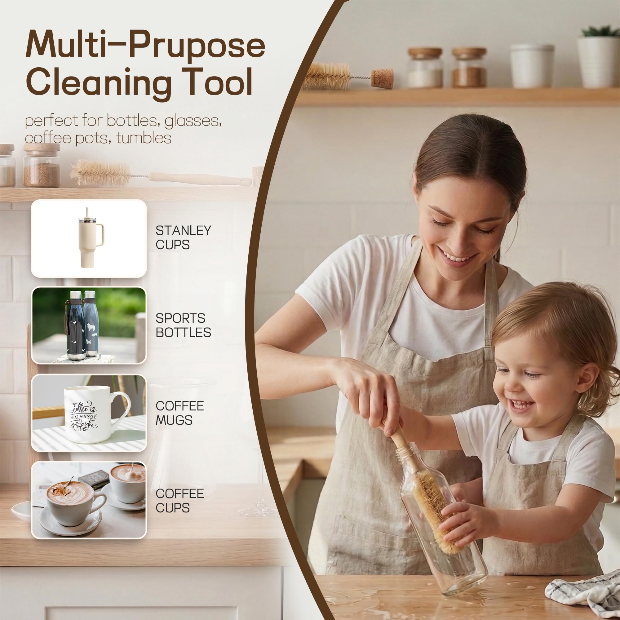 MI BRUSHAX Bottle Brush & Dish Scrubber Set