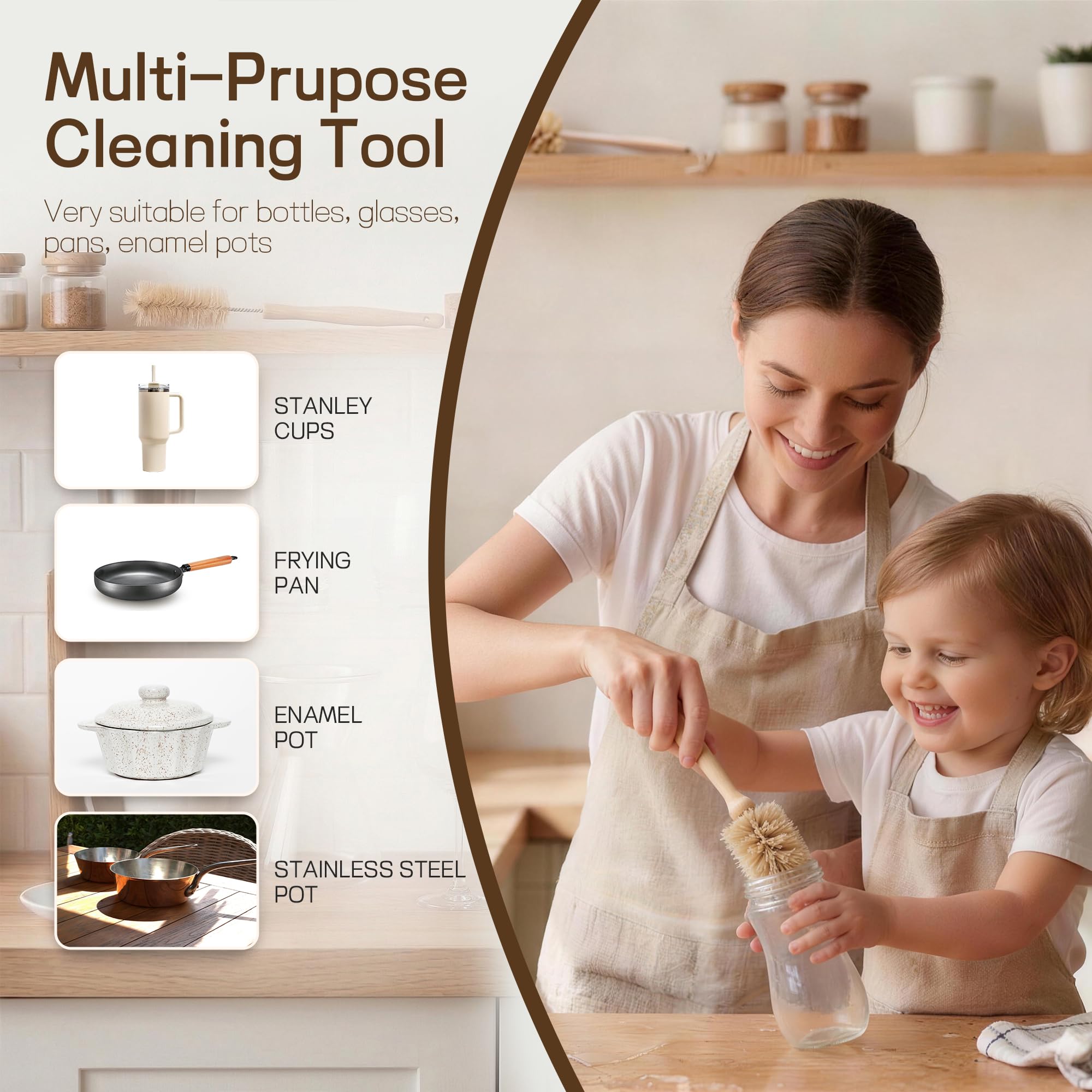 MI BRUSHAX Bottle Brush & Dish Scrubber Set