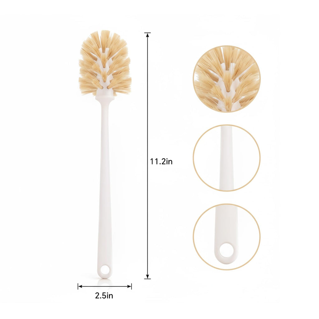 MI BRUSHAX Plastic Bottle Brush with Tapered Ponytail Head – Soft Non-Scratch Brush for Glassware, Vases and Decanters